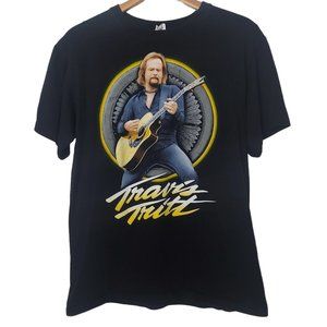 Travis Tritt Live Tour 2011 Men M T Shirt Black Country Music Graphic Dates EUC